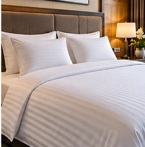 Otel Çi̇ft Ki̇şi̇li̇k Nevresi̇m Yatay Çizgili 200x220 cm 83 Tel Pamuk-Polyester
