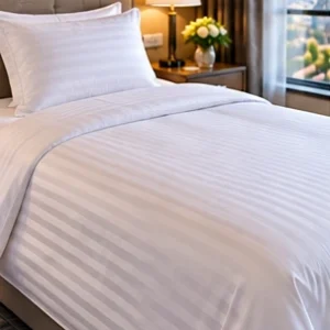 Otel Tek Ki̇şi̇li̇k Nevresi̇m 160x230 cm 83 Tel Çizgili Saten %100 Pamuk